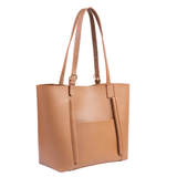 Brown Structured Tote Bag with Adjustable Handles