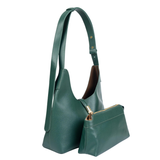 Green Hobo Handbag with Adjustable Shoulder Strap