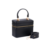 Black Boxy Handbag with Shoulder Strap