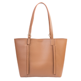 Brown Structured Tote Bag with Adjustable Handles