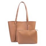 Brown Structured Tote Bag with Adjustable Handles