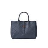 Navy Textured Tote Bag with Shoulder Chain
